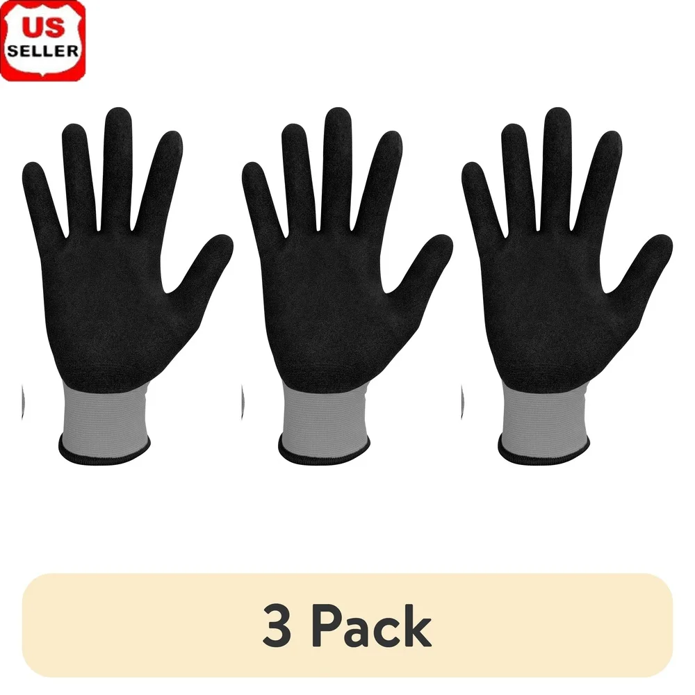 3 Pack Performance Grip Gloves Touchscreen Compatible Nitrile Nylon Spandex Durable Large Size Knit Wrist Unisex Value Pack
3 Pack Performance Grip Gloves Touchscreen Compatible Nitrile Nylon Spandex Durable Large Size Knit Wrist Unisex Value Pack