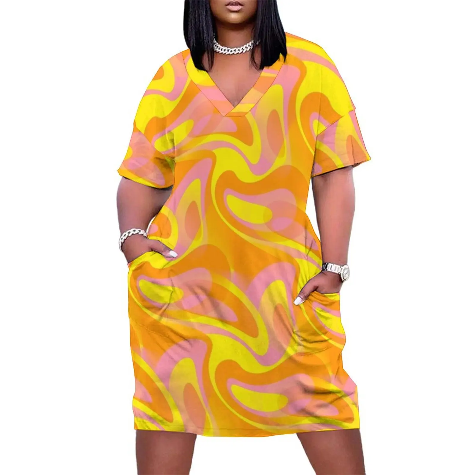 Feeling Groovy - 60's Mod Abstract in Orange, Pink and Yellow Loose Pocket Dress Woman dresses Party dresses
Feeling Groovy - 60's Mod Abstract in Orange, Pink and Yellow Loose Pocket Dress Woman dresses Party dresses