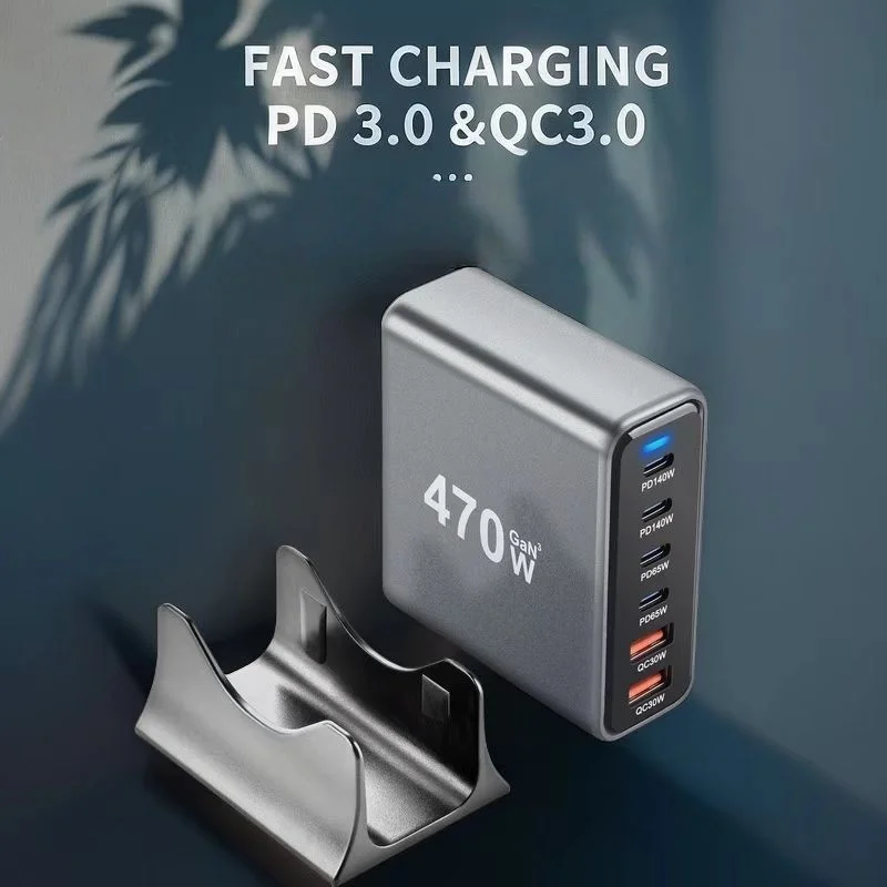 470 Вт 6-портовое настольное зарядное устройство GaN 4C2A USB Type-C PD Быстрое многопортовое зарядное устройство для сотового телефона для зарядки нескольких устройств
470 Вт 6-портовое настольное зарядное устройство GaN 4C2A USB Type-C PD Быстрое многопортовое зарядное устройство для сотового телефона для зарядки нескольких устройств