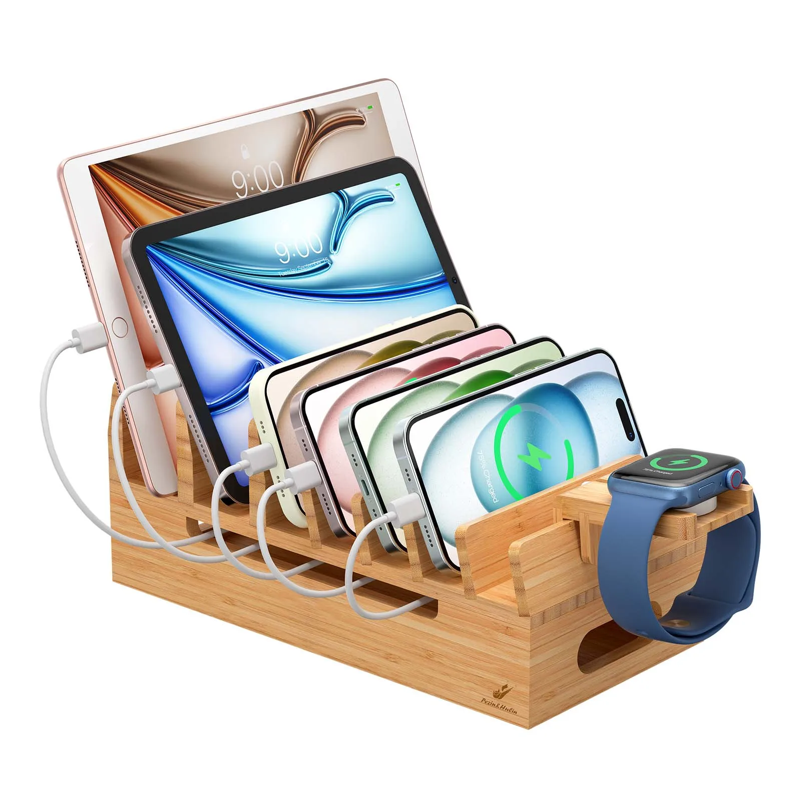 Бамбуковая зарядная станция для нескольких устройств, Настольная док-станция, держатель для сотового телефона, планшета, умных часов, подставка для наушников
Бамбуковая зарядная станция для нескольких устройств, Настольная док-станция, держатель для сотового телефона, планшета, умных часов, подставка для наушников