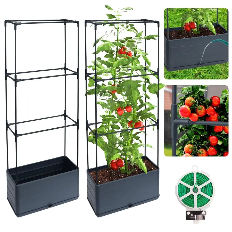 Комплект: приподнятая грядка-клетка для томатов с решеткой, 43.4, самополивающаяся, с прямоугольной решеткой для вьющихся растений
Комплект: приподнятая грядка-клетка для томатов с решеткой, 43.4, самополивающаяся, с прямоугольной решеткой для вьющихся растений