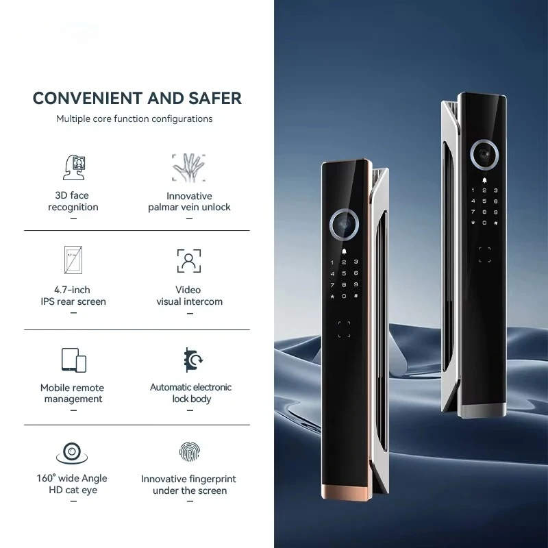 High Quality Fully Automatic Video Intercom Face Recognition Smart Door Lock with Digital Keyless Smart Digital Lock
High Quality Fully Automatic Video Intercom Face Recognition Smart Door Lock with Digital Keyless Smart Digital Lock