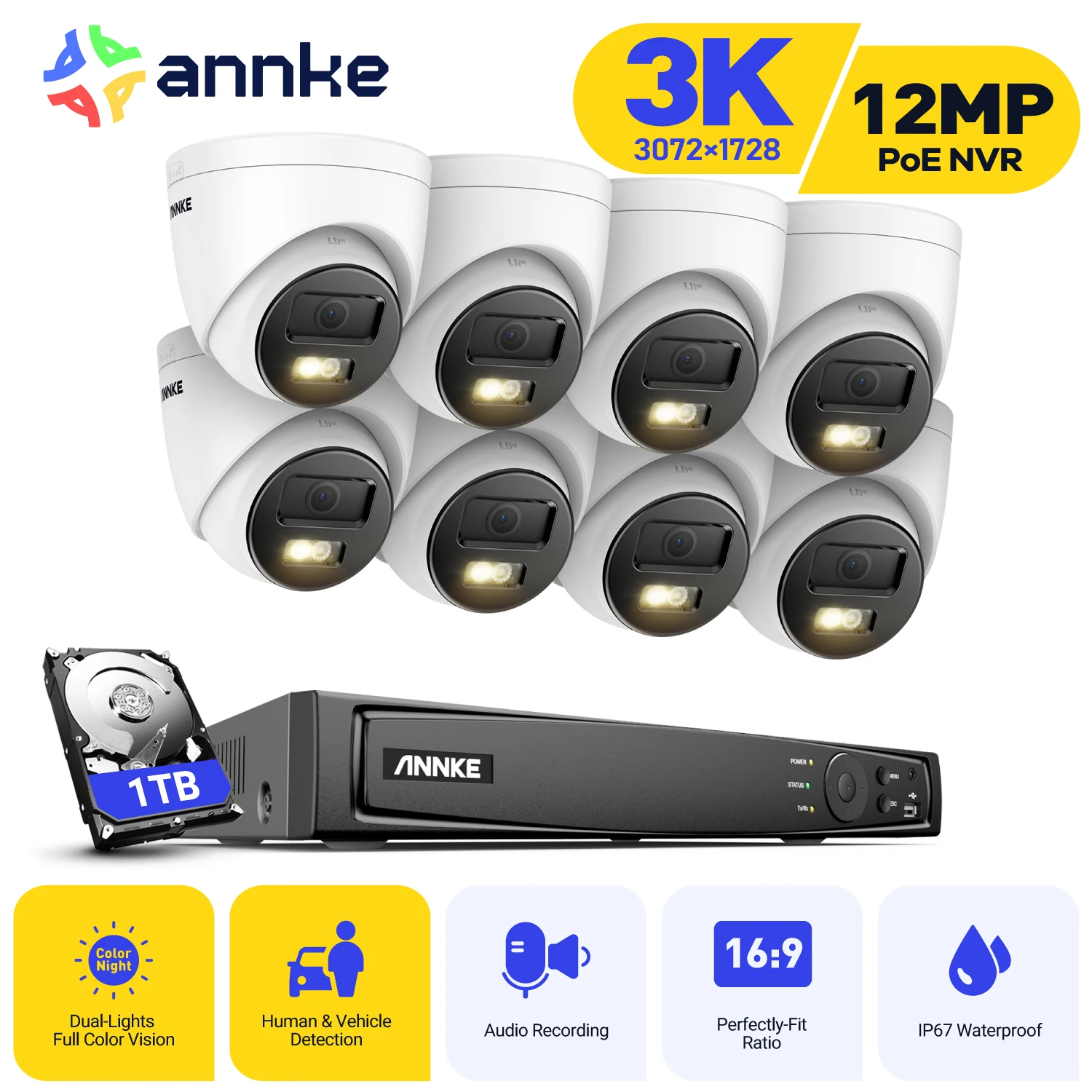 ANNKE 8CH система видеобезопасности H.265 + NVR 5MP камера безопасности ночное видение обнаружение движения умный двойной светильник комплект наблюдения
ANNKE 8CH система видеобезопасности H.265 + NVR 5MP камера безопасности ночное видение обнаружение движения умный двойной светильник комплект наблюдения