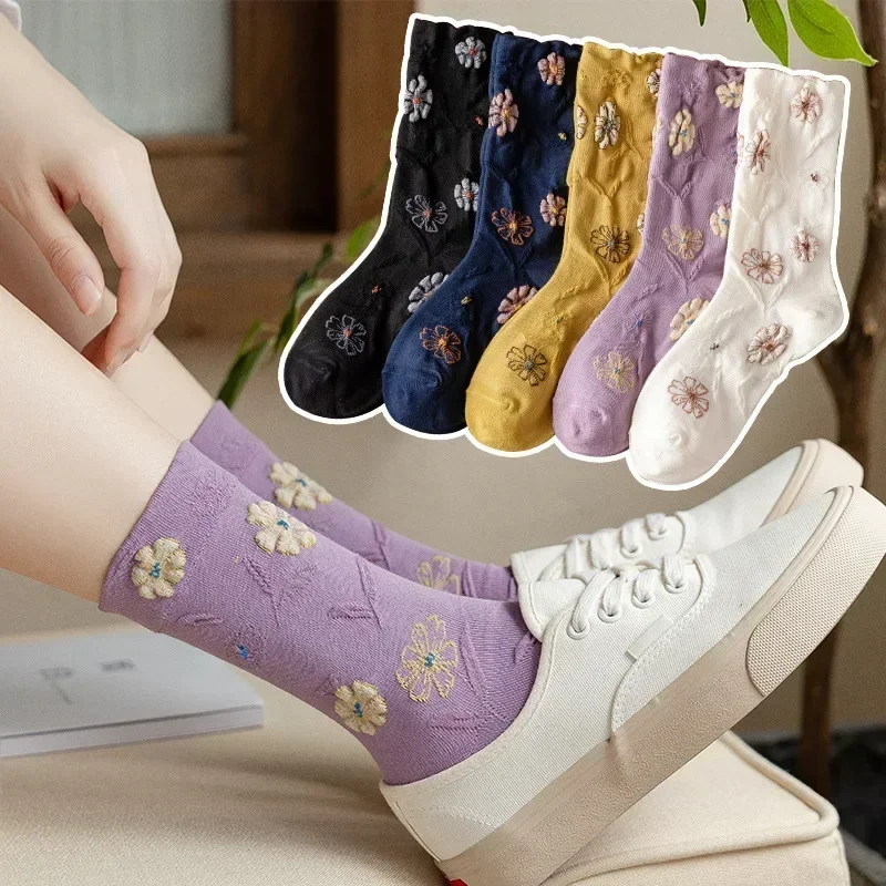 Женские длинные носки с цветочным тиснением, милые женские носки Kawaii, Harajuku, ретро вязаные хлопковые женские носки, милая японская мода для девочек
Женские длинные носки с цветочным тиснением, милые женские носки Kawaii, Harajuku, ретро вязаные хлопковые женские носки, милая японская мода для девочек