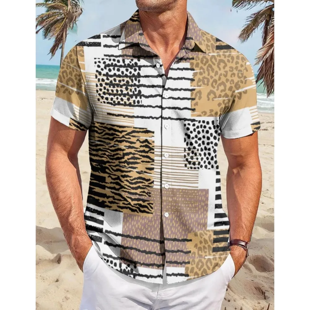 Men's Summer Shirt Vintage Patchwork Printed Button Lapel Short Sleeve Shirt Tropical Vacation T Shirt Fashion Soft Men Clothing
Men's Summer Shirt Vintage Patchwork Printed Button Lapel Short Sleeve Shirt Tropical Vacation T Shirt Fashion Soft Men Clothing