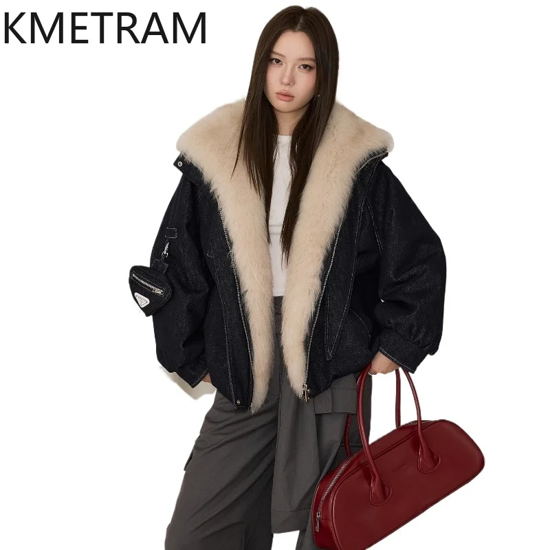 KMETRAM White Goose Down Jacket Woman Fox Fur Collar Parka Women Clothing Puffer Jackets 2025 Winter Outerwears шуба женская
KMETRAM White Goose Down Jacket Woman Fox Fur Collar Parka Women Clothing Puffer Jackets 2025 Winter Outerwears шуба женская