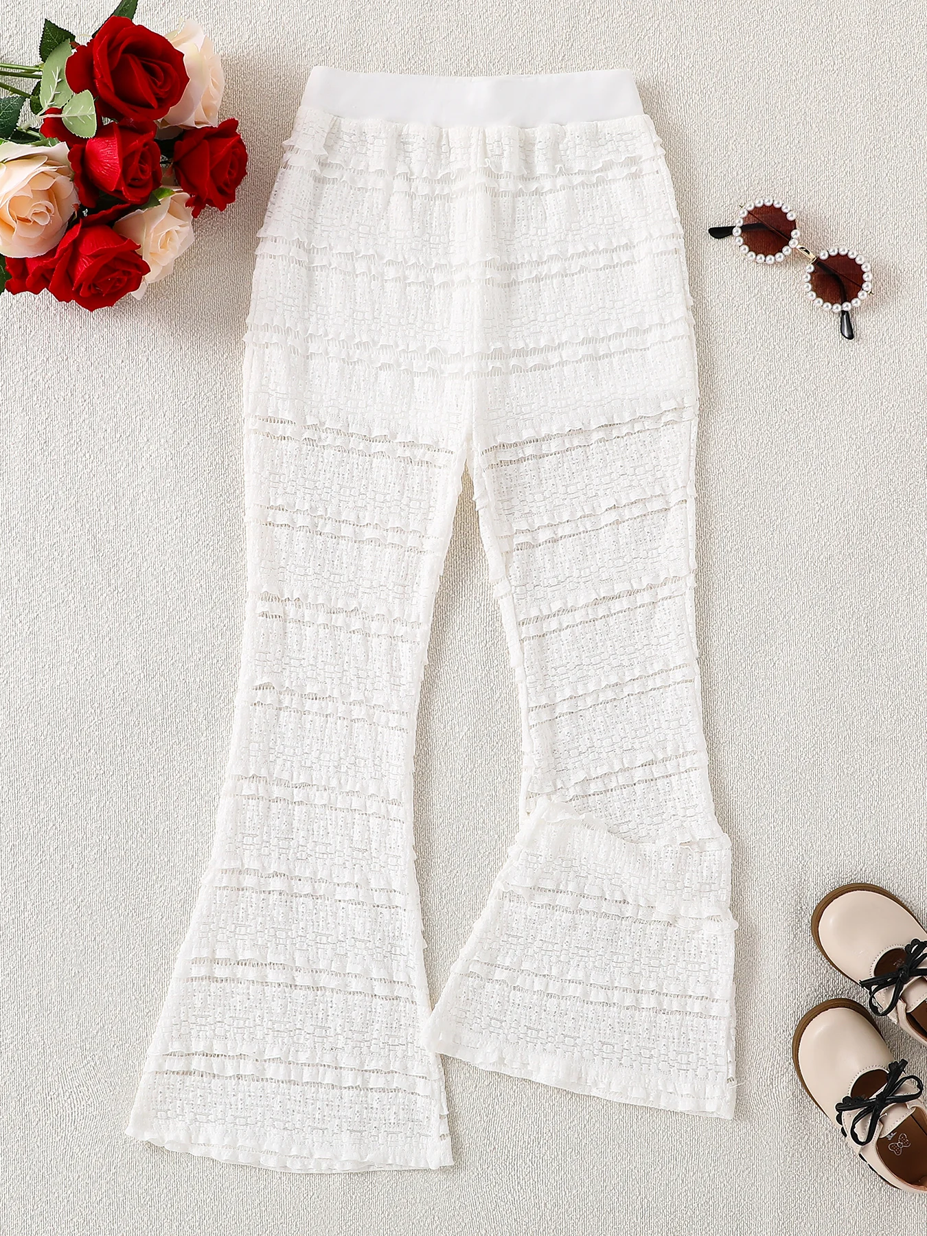 Весенне-осенние брюки для девочек с кружевной отделкой и подкладкой, милые, приятные к коже, слегка расклешенные брюки для детей
Весенне-осенние брюки для девочек с кружевной отделкой и подкладкой, милые, приятные к коже, слегка расклешенные брюки для детей