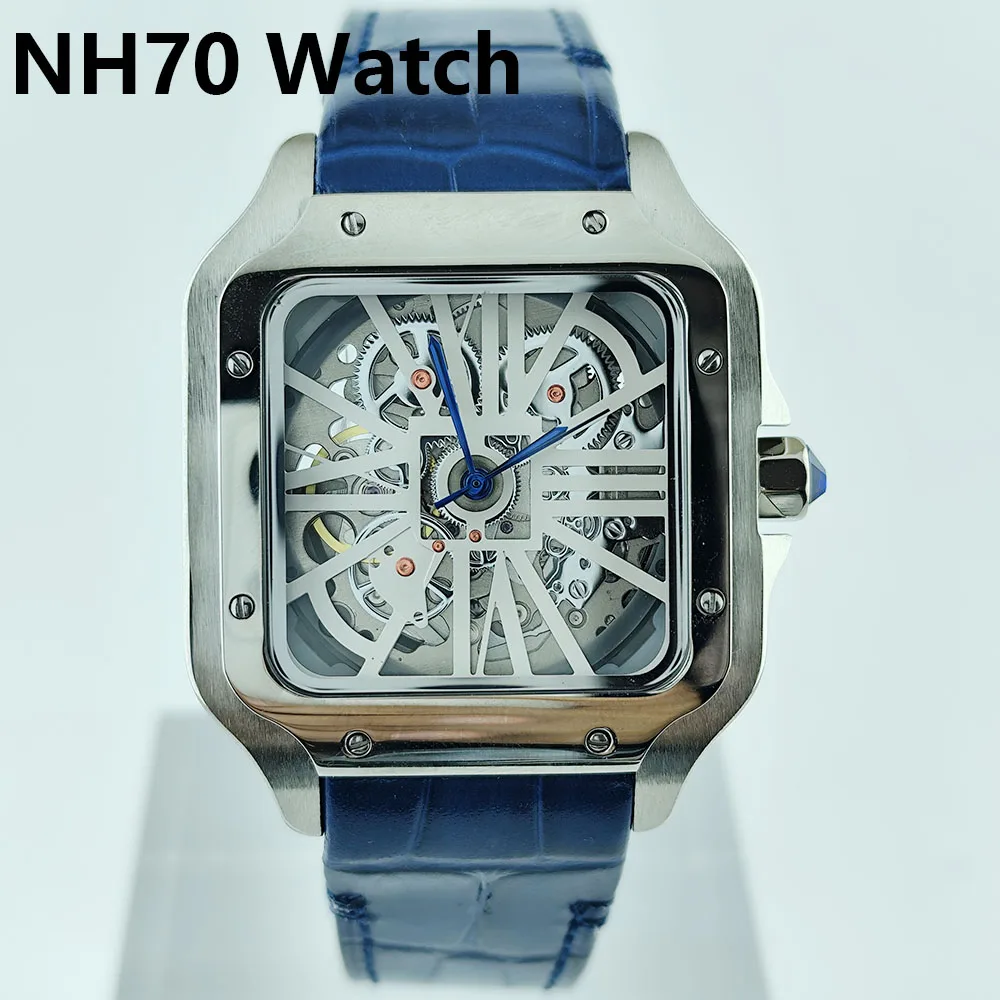 New NH70 Watch Square Watch Men's Stainless Steel Automatic Mechanical Watch Sapphire Glass NH70 Movement Leather Strap Watch
New NH70 Watch Square Watch Men's Stainless Steel Automatic Mechanical Watch Sapphire Glass NH70 Movement Leather Strap Watch