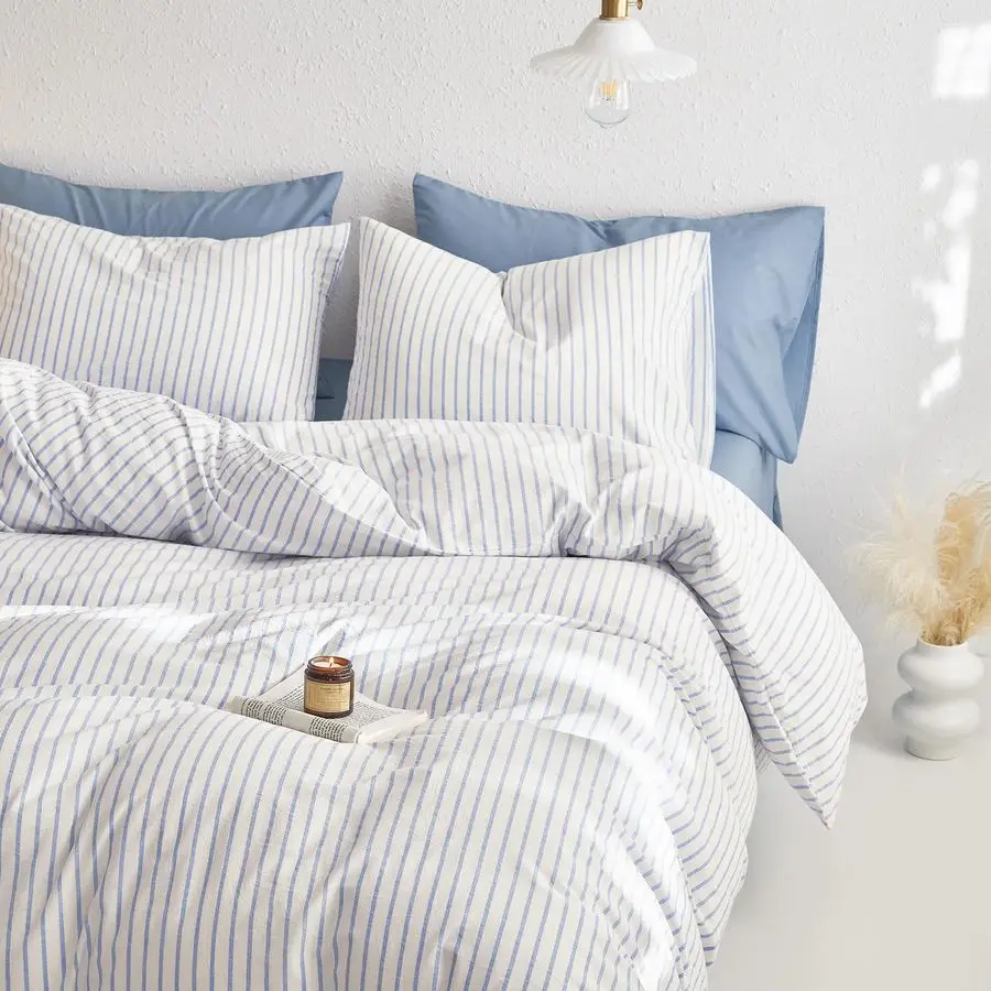 Striped Cotton Duvet Cover Set, Ticking Stripe Vertical Pinstripe Farmhouse, 100 Washed Cotton Textured Percale Bedding Set, 3 P
Striped Cotton Duvet Cover Set, Ticking Stripe Vertical Pinstripe Farmhouse, 100 Washed Cotton Textured Percale Bedding Set, 3 P