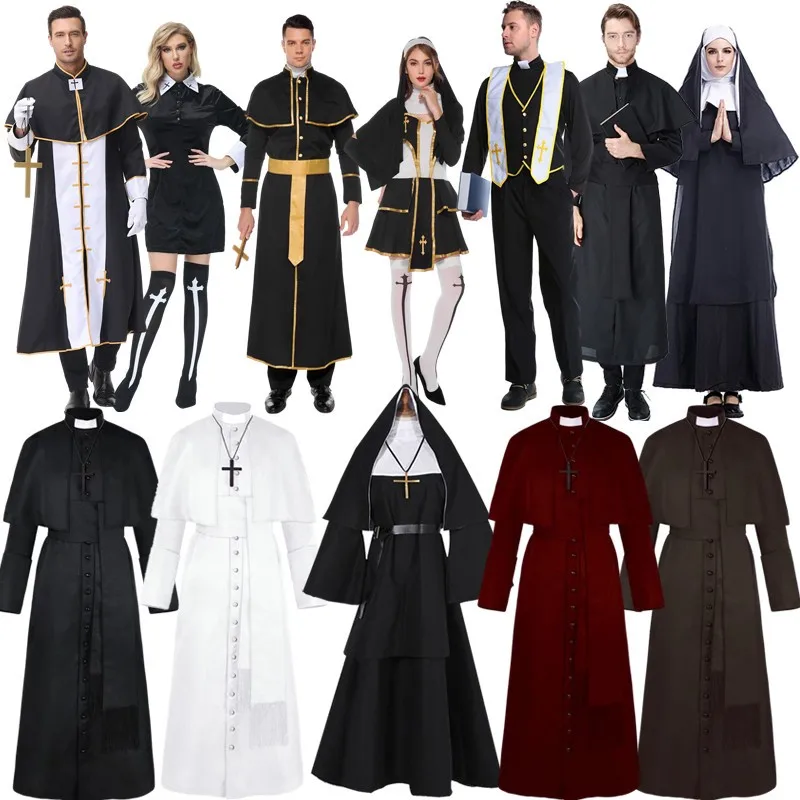 Halloween Costume Cos Stage Wear Adult Men Women Nun Medieval Role Play Party Outfit Traditional Chinese Ethnic Stage Costume
Halloween Costume Cos Stage Wear Adult Men Women Nun Medieval Role Play Party Outfit Traditional Chinese Ethnic Stage Costume