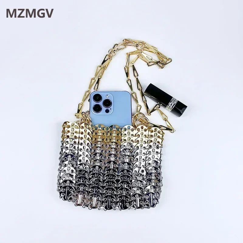 Meet You Trend Design Handmade Gold and Silver Match Colors Metal Sequins Chain Shoulder Bag Summer Women's Underarm Bag 2024
Meet You Trend Design Handmade Gold and Silver Match Colors Metal Sequins Chain Shoulder Bag Summer Women's Underarm Bag 2024