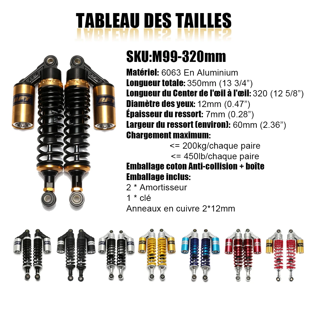 Universal 320mm Motorcycle Shock Absorber Air Protection Falling Motor Dirt Bike Quad ATV VVT Shocks Absorbers Spring Suspension
Universal 320mm Motorcycle Shock Absorber Air Protection Falling Motor Dirt Bike Quad ATV VVT Shocks Absorbers Spring Suspension