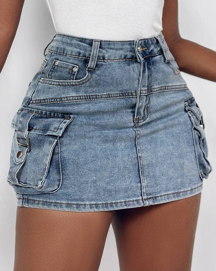 Vintage Women's Denim Short Skirt 2026 Summer Fashion Casual Pocket Decoration Button No Elastic High Waist Mini Denim Skirt
Vintage Women's Denim Short Skirt 2026 Summer Fashion Casual Pocket Decoration Button No Elastic High Waist Mini Denim Skirt