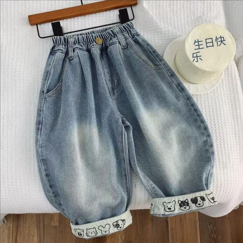 Spring Autumn Girls Boy Wide Jeans Korean Casual Cartoon Outwear Children Boy Denim Pants Loose Elastic Waist Kid Boys Trousers
Spring Autumn Girls Boy Wide Jeans Korean Casual Cartoon Outwear Children Boy Denim Pants Loose Elastic Waist Kid Boys Trousers