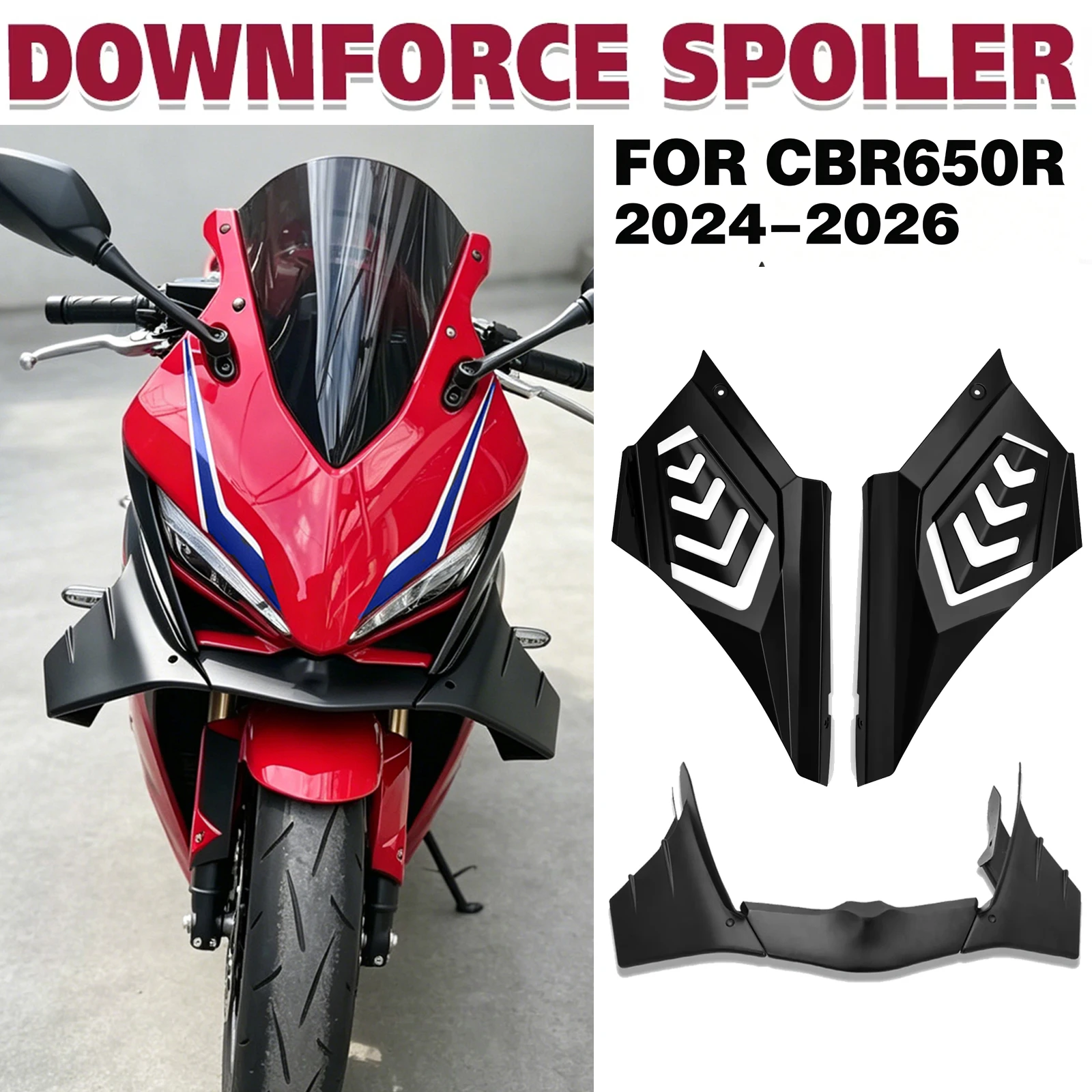 Motorcycle Front Side Spoiler Winglet Aerodynamic Wing ABS Black Spoilers Kit Fairing For Honda CBR 650R 2024 CBR650R 2025 26
Motorcycle Front Side Spoiler Winglet Aerodynamic Wing ABS Black Spoilers Kit Fairing For Honda CBR 650R 2024 CBR650R 2025 26