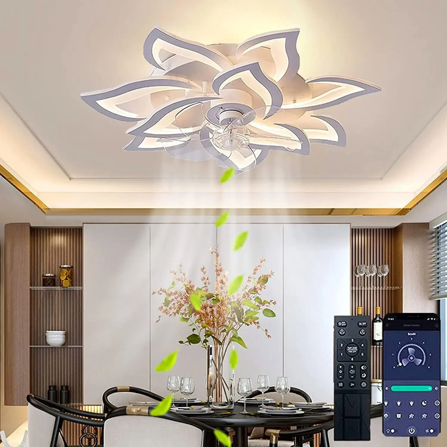 New Modern Flower Ceiling Fans With Lights And Remote Control 100W Fandelier Ceiling Fan Lamp Suitable For Bedroom, Living Room
New Modern Flower Ceiling Fans With Lights And Remote Control 100W Fandelier Ceiling Fan Lamp Suitable For Bedroom, Living Room