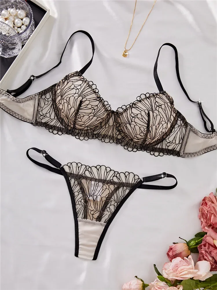 Sexy Lingerie Sets Fashion Black Ultra Thin Lace Transparent Underwear Romantic See Through Exotic Sets Flowers Bra Brief Sets
Sexy Lingerie Sets Fashion Black Ultra Thin Lace Transparent Underwear Romantic See Through Exotic Sets Flowers Bra Brief Sets