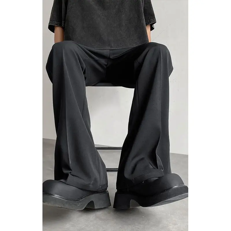 Spring and Autumn Micro Speaker Pure Color Straight Leg Western Pants with A Falling Feel Casual High Street Suit Pants for Men
Spring and Autumn Micro Speaker Pure Color Straight Leg Western Pants with A Falling Feel Casual High Street Suit Pants for Men