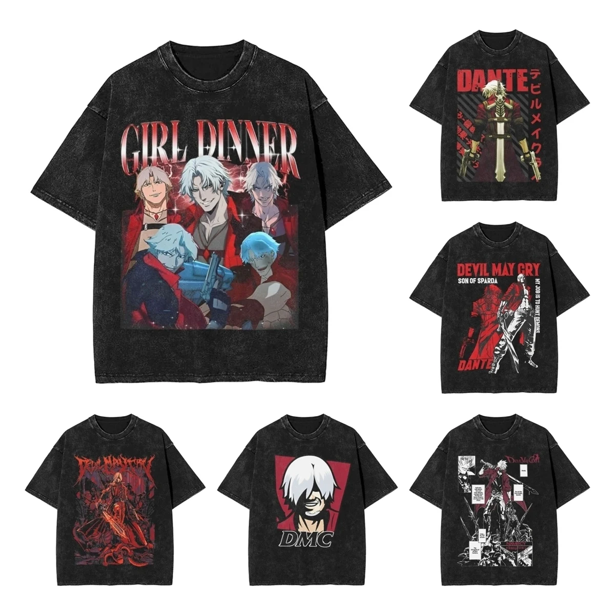 Printed Dante Devils May Cry Washed Shirts Merch Oversize T-Shirt Action Adventure Game for Men Women Tee Shirt
Printed Dante Devils May Cry Washed Shirts Merch Oversize T-Shirt Action Adventure Game for Men Women Tee Shirt