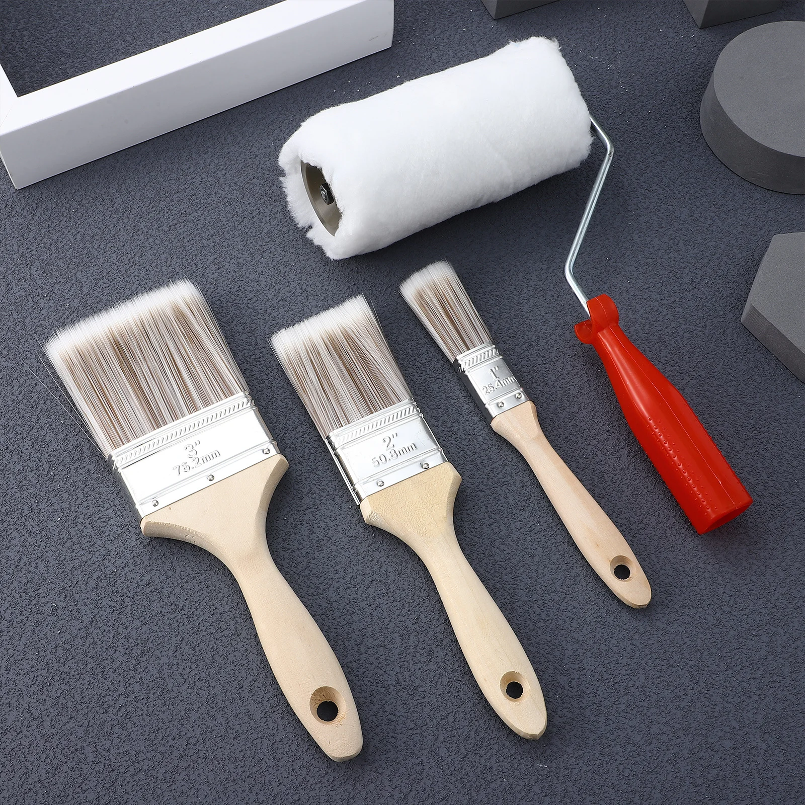 1 Set Wood Handle Paint Brush Kit with Foam Roller Edger Watercolor Round Brushes for Glue Wire Art Craft
1 Set Wood Handle Paint Brush Kit with Foam Roller Edger Watercolor Round Brushes for Glue Wire Art Craft