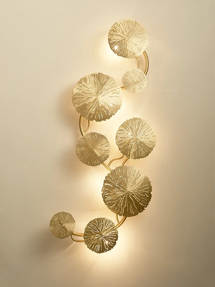 New Chinese Style Wall Lamp Creative Lotus Leaf Copper Living Room Dining-Room Lamp Modern Minimalist Bedroom Aisle Lamps
New Chinese Style Wall Lamp Creative Lotus Leaf Copper Living Room Dining-Room Lamp Modern Minimalist Bedroom Aisle Lamps