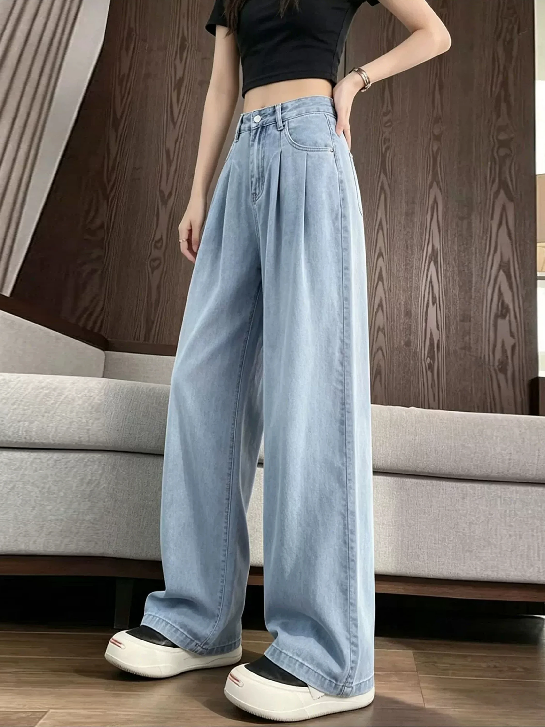 High Waist Straight Leg Denim Jeans Women Summer 2026 New Loose Wide Leg Ice Silk Pants Comfortable Slimming Effect
High Waist Straight Leg Denim Jeans Women Summer 2026 New Loose Wide Leg Ice Silk Pants Comfortable Slimming Effect