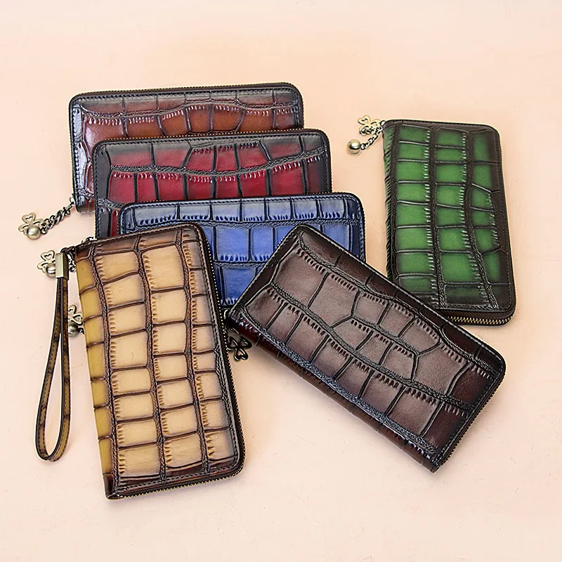 Crocodile pattern leather women's long zipper clutch bag first layer cowhide new retro soft leather wallet casual mini fashion s
Crocodile pattern leather women's long zipper clutch bag first layer cowhide new retro soft leather wallet casual mini fashion s