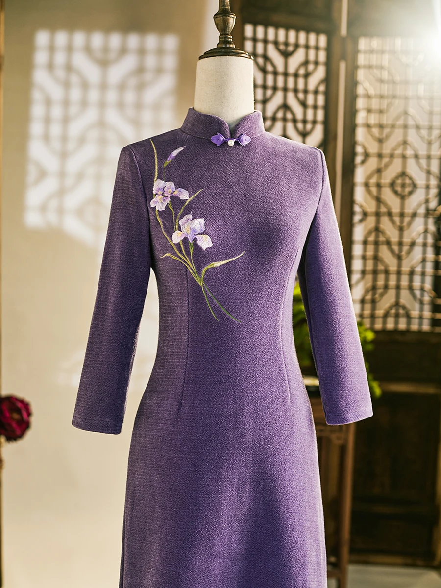 Purple Wedding Dr for Mother in Law Autumn Winter New 2026 Embroidered Fce Mid-Length Vintage Sle Long Sve
Purple Wedding Dr for Mother in Law Autumn Winter New 2026 Embroidered Fce Mid-Length Vintage Sle Long Sve