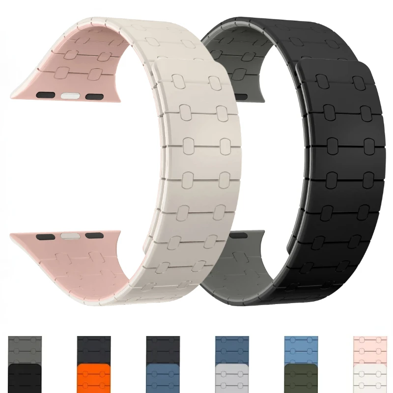 Magnetic Silicone Loop Strap for Apple Watch Band Ultra 49mm 10 9 8 7 46mm 45mm 41mm Link Bracelet 6 5 4 SE 44mm 42mm 40mm belt
Magnetic Silicone Loop Strap for Apple Watch Band Ultra 49mm 10 9 8 7 46mm 45mm 41mm Link Bracelet 6 5 4 SE 44mm 42mm 40mm belt