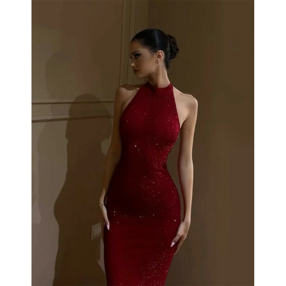 Mermaid Sexy Slim Long Prom Dresses Sleeveless Shining Sequin Applique Red Elegant Women Custom Made Gowns
Mermaid Sexy Slim Long Prom Dresses Sleeveless Shining Sequin Applique Red Elegant Women Custom Made Gowns