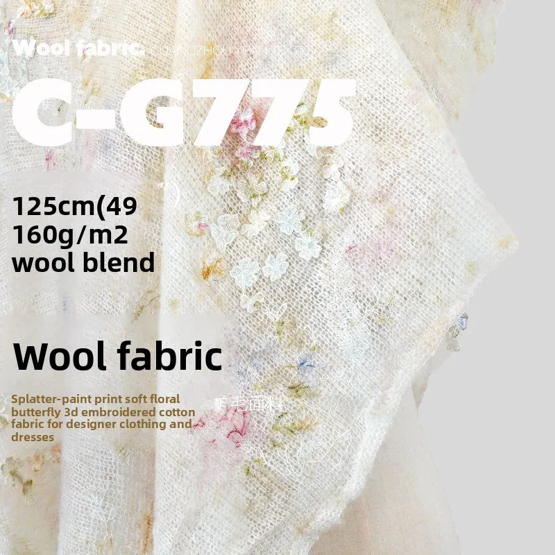 Soft 3D Embroidery Brocade Wool Fabric for Flower Butterfly Coat Clothing Design Diy Cloth By The Yard Sewing Material Fabrics
Soft 3D Embroidery Brocade Wool Fabric for Flower Butterfly Coat Clothing Design Diy Cloth By The Yard Sewing Material Fabrics