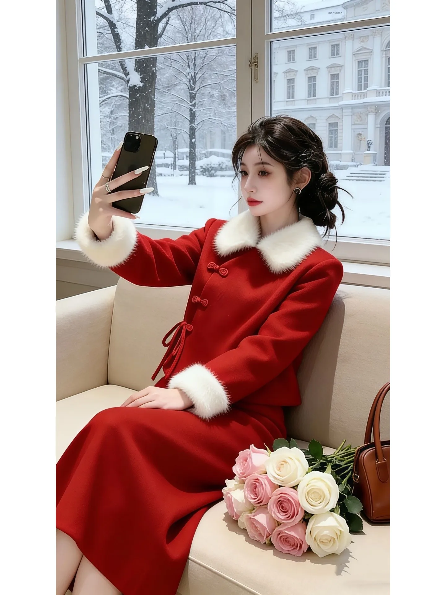 Red Thickened Short Coat Skirt And Long Dress Set Elegant Fashionable New Year Greetings Ladies Fashion Set High Waist Design
Red Thickened Short Coat Skirt And Long Dress Set Elegant Fashionable New Year Greetings Ladies Fashion Set High Waist Design
