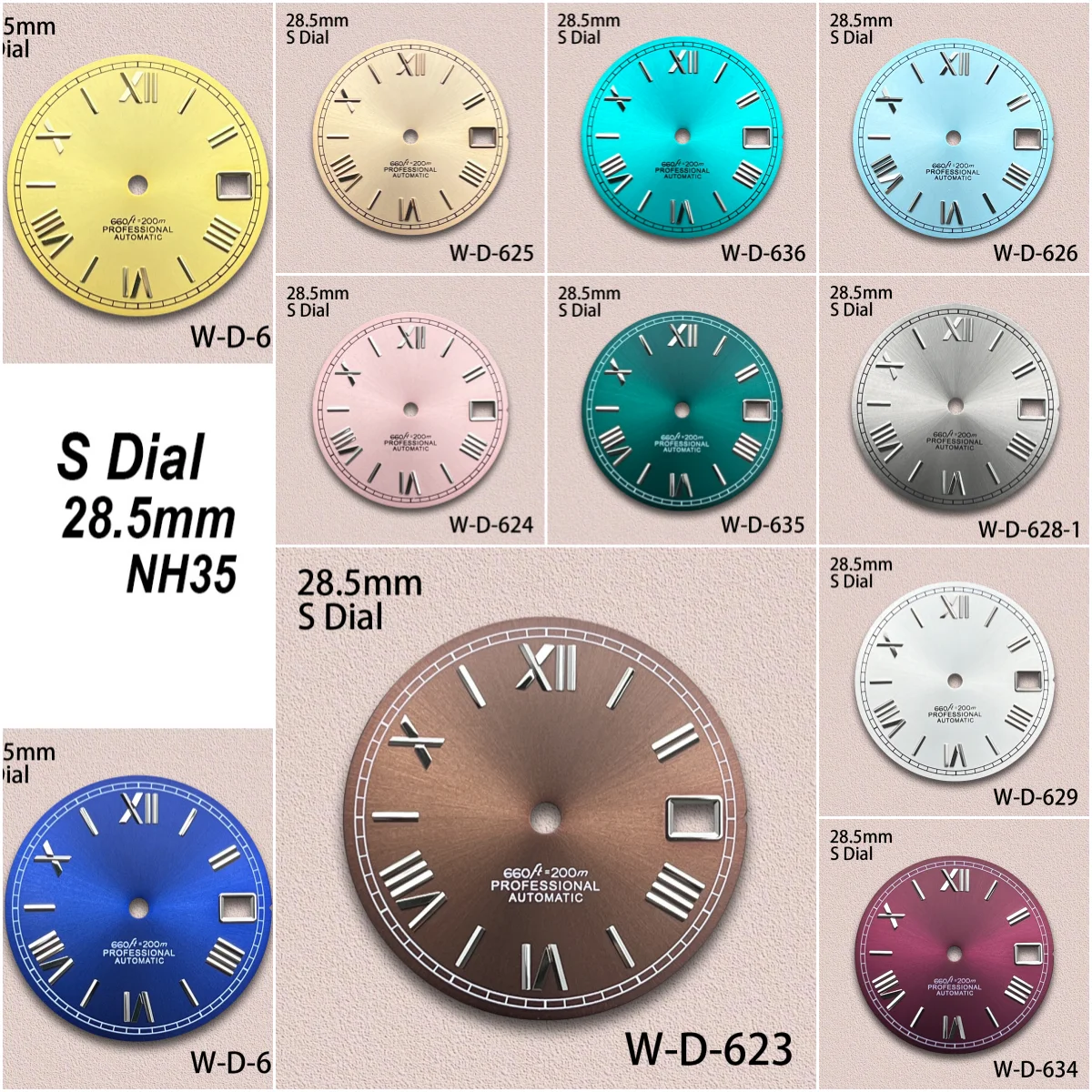 28.5mm S Logo Rome Dial Fit NH35/NH36/4R/7S Japanese Automatic Movement Sunray Dial Watch Modification Accessories
28.5mm S Logo Rome Dial Fit NH35/NH36/4R/7S Japanese Automatic Movement Sunray Dial Watch Modification Accessories