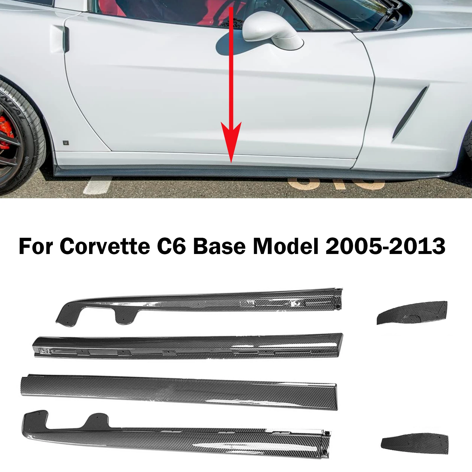 For 2005-2013 Corvette C6 ZR1 Style Base Model Side Skirts Extension&Mud Flaps Fender Rocker Panel Bodykit Carbon Look 2006 2007
For 2005-2013 Corvette C6 ZR1 Style Base Model Side Skirts Extension&Mud Flaps Fender Rocker Panel Bodykit Carbon Look 2006 2007