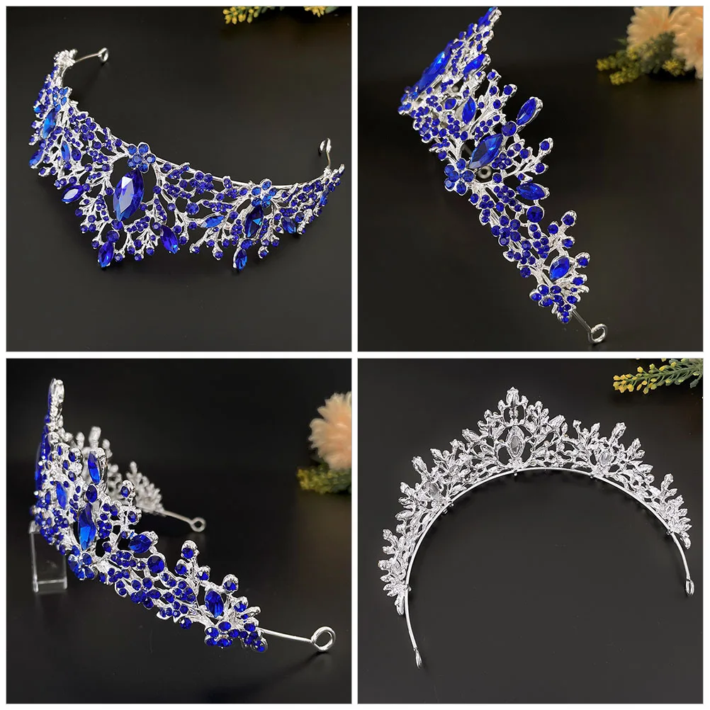 Blue Rhinestone Crown Hair Accessories Wedding Headpiece Bridal Headdress Vintage Tiara Girls Adornment Elegant Lightweight
Blue Rhinestone Crown Hair Accessories Wedding Headpiece Bridal Headdress Vintage Tiara Girls Adornment Elegant Lightweight