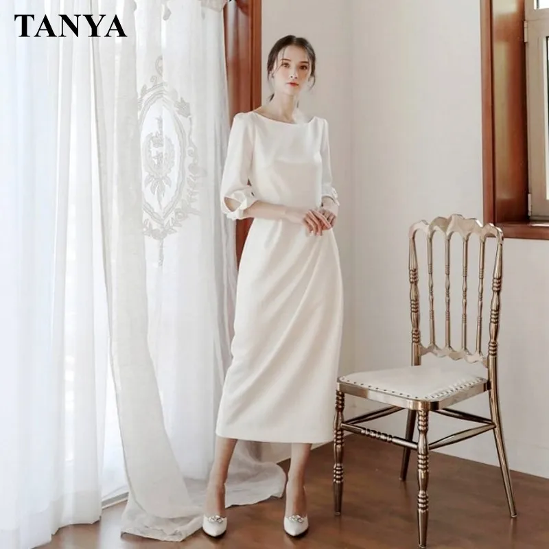 Original Tanya Short Wedding Dresses Mid Calf Half Sleeves Soft Satin Modest Spring Summer Simple Wedding Bridal Gown TT255
Original Tanya Short Wedding Dresses Mid Calf Half Sleeves Soft Satin Modest Spring Summer Simple Wedding Bridal Gown TT255