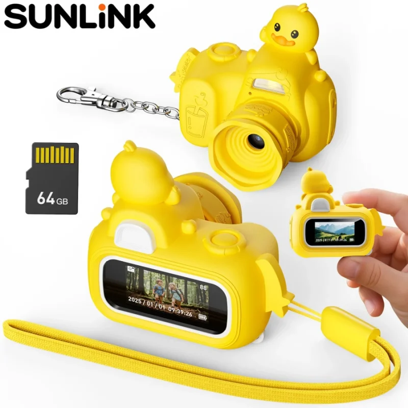Детская цифровая камера с изображением желтой утки, HD-видеорегистратор, мультяшная мини-портативная камера, фонарик, брелок, подарок на день рождения
Детская цифровая камера с изображением желтой утки, HD-видеорегистратор, мультяшная мини-портативная камера, фонарик, брелок, подарок на день рождения