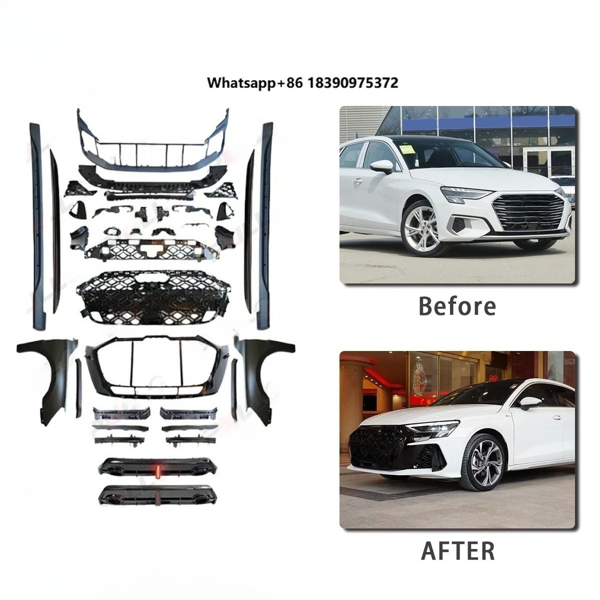 PP BODY KIT for A3 2021-2025 to 2025 RS3 Style | Easy Install | OEM
PP BODY KIT for A3 2021-2025 to 2025 RS3 Style | Easy Install | OEM