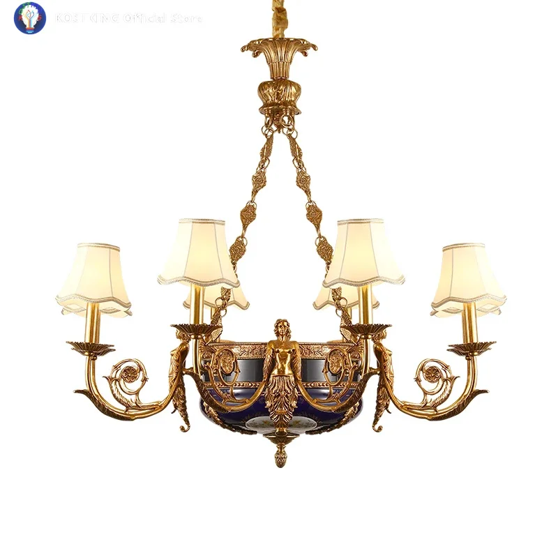 Mid Century French Brass Ceramic Fabric Chandelier, An Antique Inspired Light For Villa Dining & Master Bedroom
Mid Century French Brass Ceramic Fabric Chandelier, An Antique Inspired Light For Villa Dining & Master Bedroom