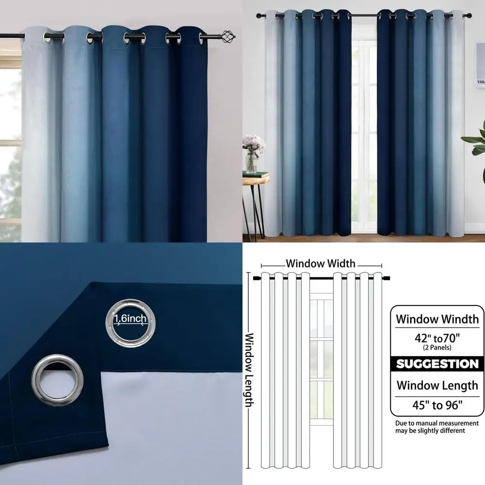 Термоизолирующие шторы с люверсами Ombre для затемнения комнаты, 62x96 дюймов, для спальни и гостиной (2 панели)
Термоизолирующие шторы с люверсами Ombre для затемнения комнаты, 62x96 дюймов, для спальни и гостиной (2 панели)