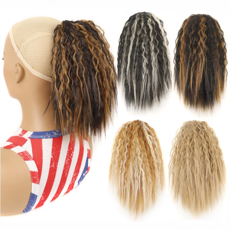 Short Fluffy Corn Perm Ponytail Synthetic Wig African Women's Drawstring Net Bag Short Ponytail
Short Fluffy Corn Perm Ponytail Synthetic Wig African Women's Drawstring Net Bag Short Ponytail
