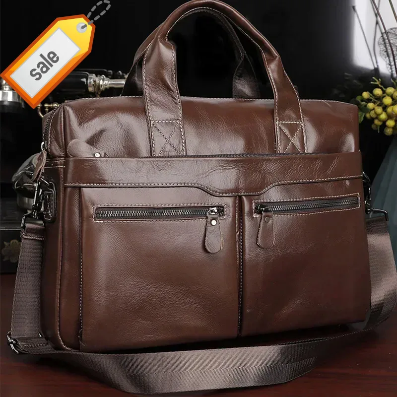 High Quality Men Genuine Handbags Male Business Travel Briefcases Men's Cowhide Leather Messenger Bags Tote
High Quality Men Genuine Handbags Male Business Travel Briefcases Men's Cowhide Leather Messenger Bags Tote