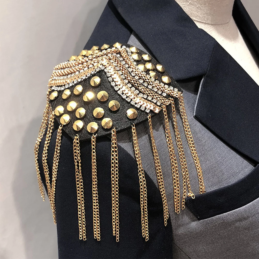 4Pcs Shoulder Epaulettes Tassel Chain Epaulets Metal Punk Accessories Women Men Halloween Costume Jewelry Elegant Durable
4Pcs Shoulder Epaulettes Tassel Chain Epaulets Metal Punk Accessories Women Men Halloween Costume Jewelry Elegant Durable