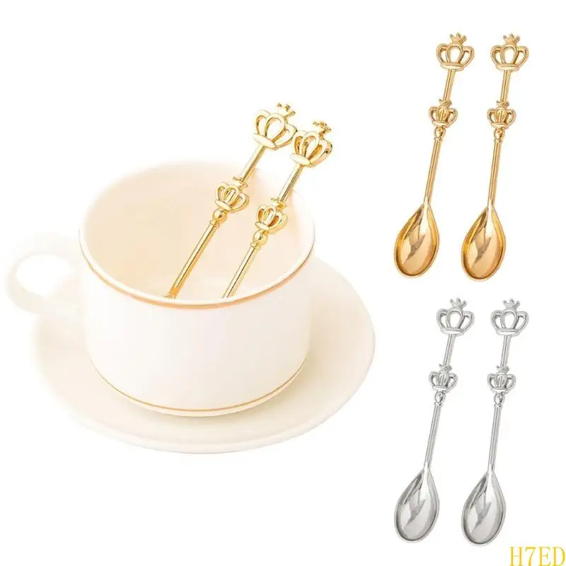 H7ED 2x Crown-Handle Coffee Spoon Wedding Souvenir-Bridal Shower Teaspoon Valentines Wedding Party Cocktail-Stirring Spoon
H7ED 2x Crown-Handle Coffee Spoon Wedding Souvenir-Bridal Shower Teaspoon Valentines Wedding Party Cocktail-Stirring Spoon