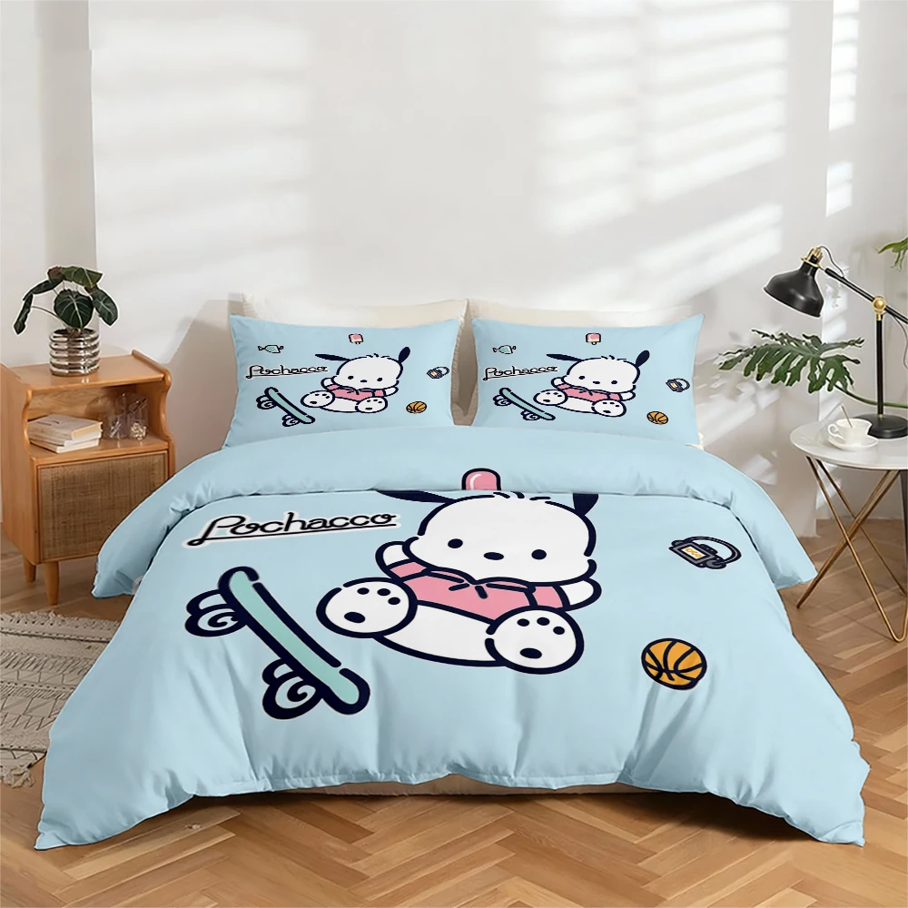 3-Piece High-Definition Digital Print Bedding Set with Pochacco Pattern, Large Floral Design Duvet Cover Set, Includes 1 Duvet Cover + 2 Pillowcases, Suitable for Bedroom, Guest Room, Home Decoration, Polyester Fiber Duvet Cover + Pillowcase, Ultra-Soft B
3-Piece High-Definition Digital Print Bedding Set with Pochacco Pattern, Large Floral Design Duvet Cover Set, Includes 1 Duvet Cover + 2 Pillowcases, Suitable for Bedroom, Guest Room, Home Decoration, Polyester Fiber Duvet Cover + Pillowcase, Ultra-Soft B