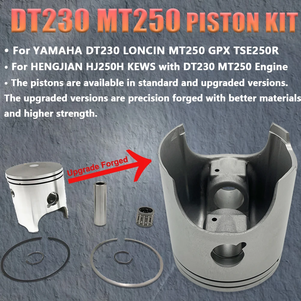 DT230 MT250 Motorcycle Piston Pin Ring Bearing Original Forged Upgraded Piston For YAMAHA LONCIN GPX TSE250 HENGJIAN HJ250H KEWS
DT230 MT250 Motorcycle Piston Pin Ring Bearing Original Forged Upgraded Piston For YAMAHA LONCIN GPX TSE250 HENGJIAN HJ250H KEWS
