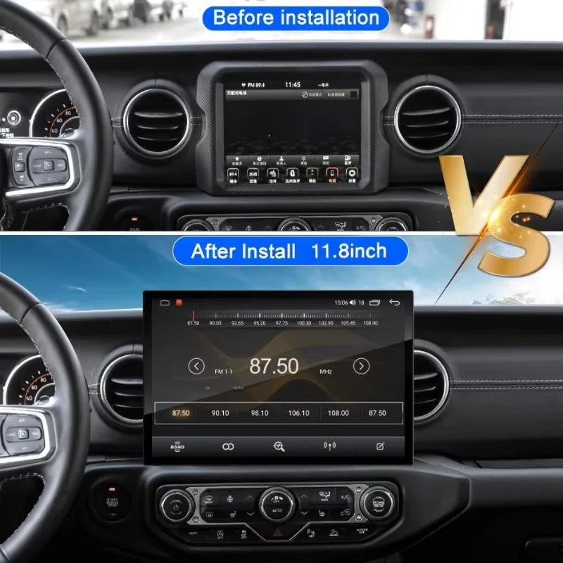 11.8inch Android14Car Radio For Jeep Wrangler 2018-2022 Multimedia Stereo DSP Video Player Wireless Carplay GPS Navigation Head
11.8inch Android14Car Radio For Jeep Wrangler 2018-2022 Multimedia Stereo DSP Video Player Wireless Carplay GPS Navigation Head