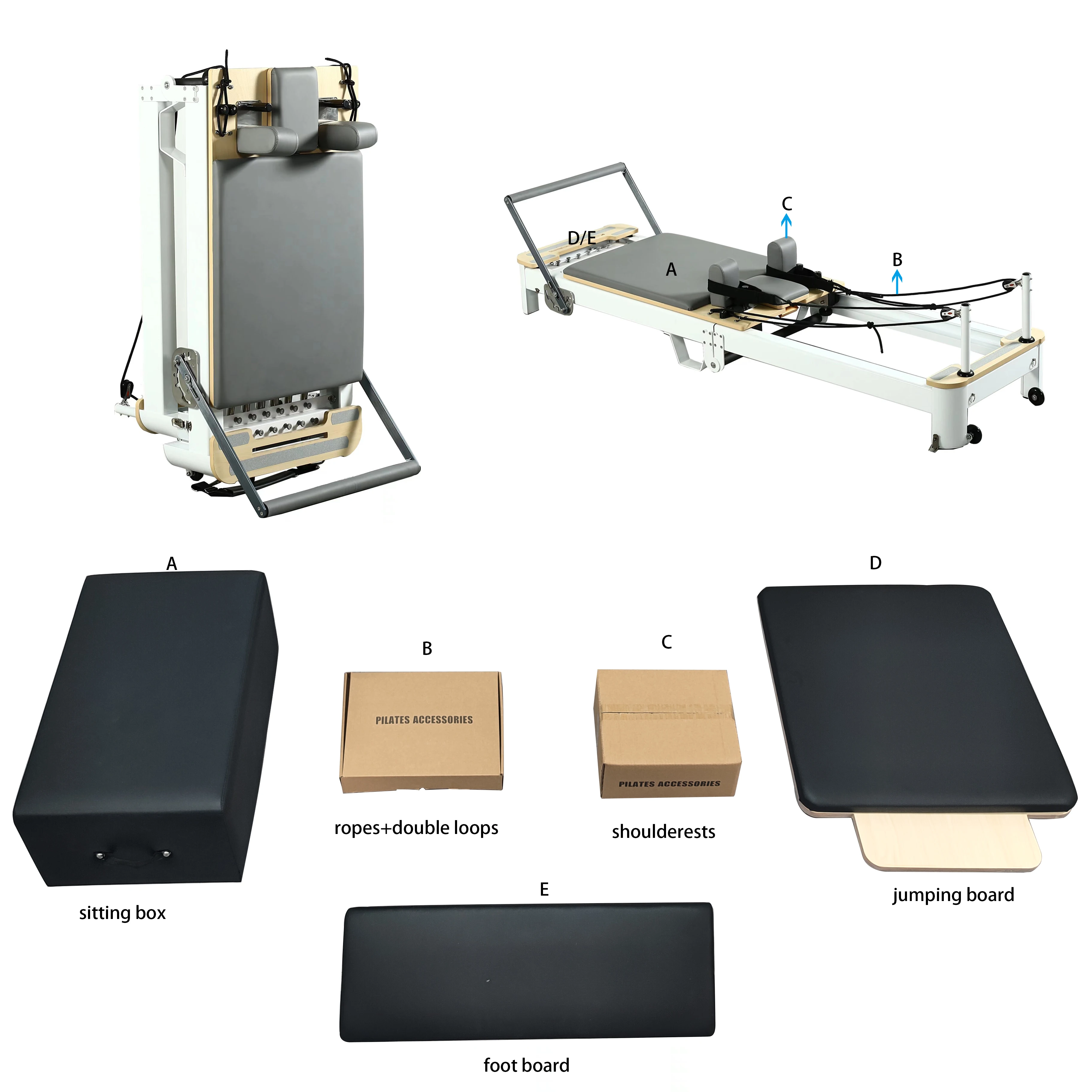 Foldable Aluminum Pilates Reformer, Adjustable & Easy to Store for Home & Studio
Foldable Aluminum Pilates Reformer, Adjustable & Easy to Store for Home & Studio