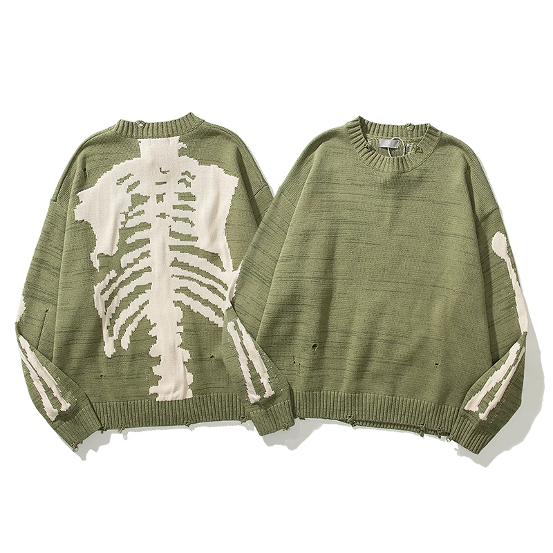 2023 Winter Pullover KAPITAL Sweater Men Women Back Bone Green Hole Loose Knit Sweater Vintage Hole Long Sleeve Sweatshirts
2023 Winter Pullover KAPITAL Sweater Men Women Back Bone Green Hole Loose Knit Sweater Vintage Hole Long Sleeve Sweatshirts