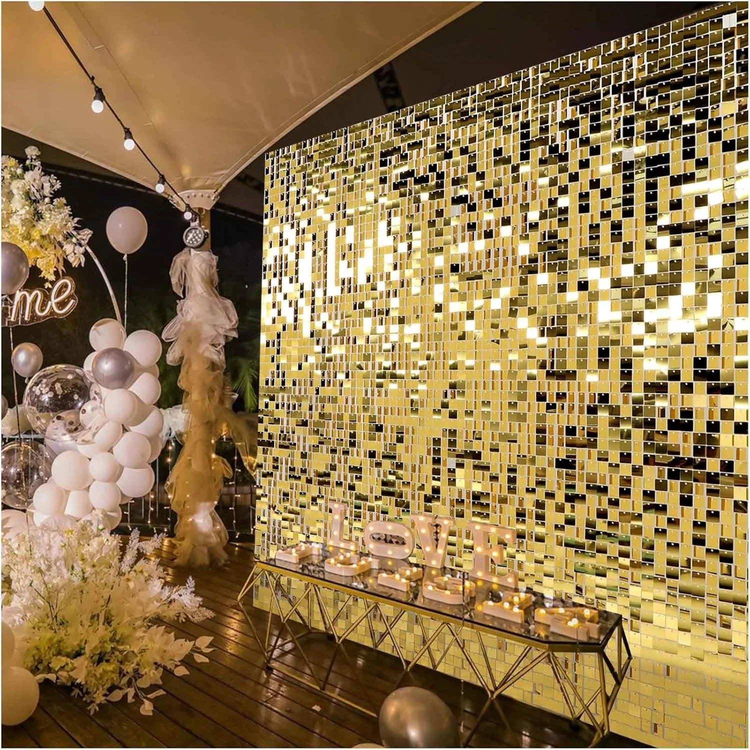 Gold Sequin Wall Panels for Birthday Party Backdrop Decoration, Pack of 12
Gold Sequin Wall Panels for Birthday Party Backdrop Decoration, Pack of 12
